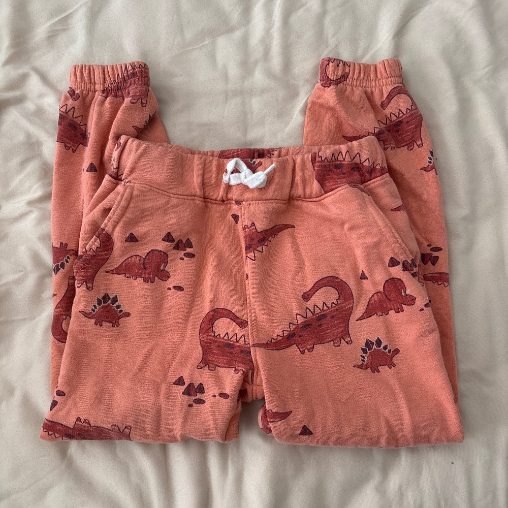 Old Navy Peach Pink Dinosaur Sweatpants Size 5T